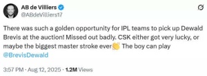 AB de Villiers Clarifies Brevis' IPL Signing: 'Missed Opportunity' for Many Teams, Not Rule Breach