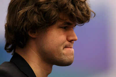 Magnus Carlsen deep in thought during a chess match