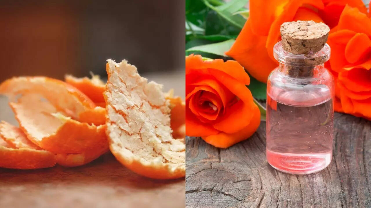 Orange peel and rose water