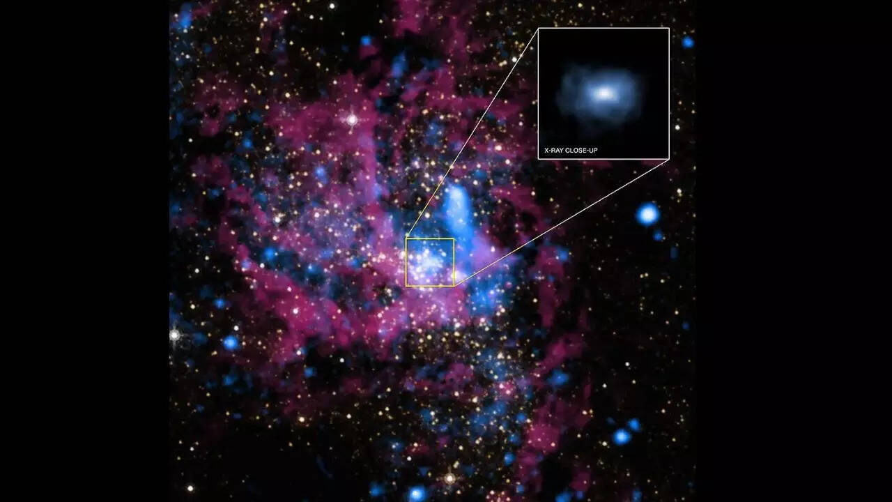 A supermassive black hole resides at the centre